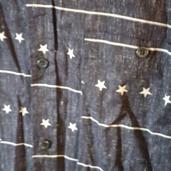 Rustic Blue Large Button down shirt stars 4th of July - Picture 2 of 6